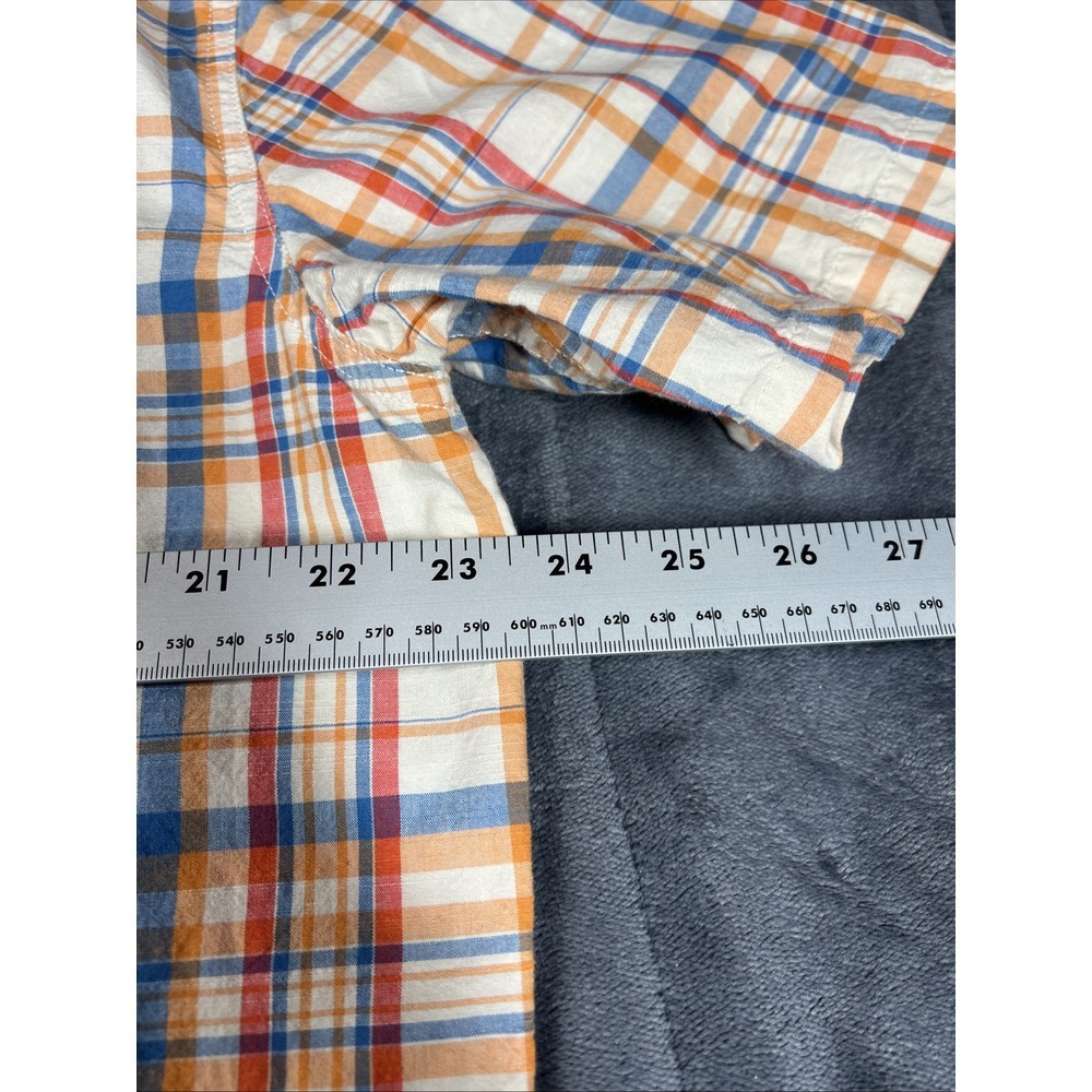 Prana Plaid Button Up Shirt Mens Sz XL Multicolor, Casual Short Sleeve Beach - Picture 5 of 8